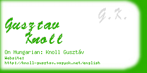 gusztav knoll business card